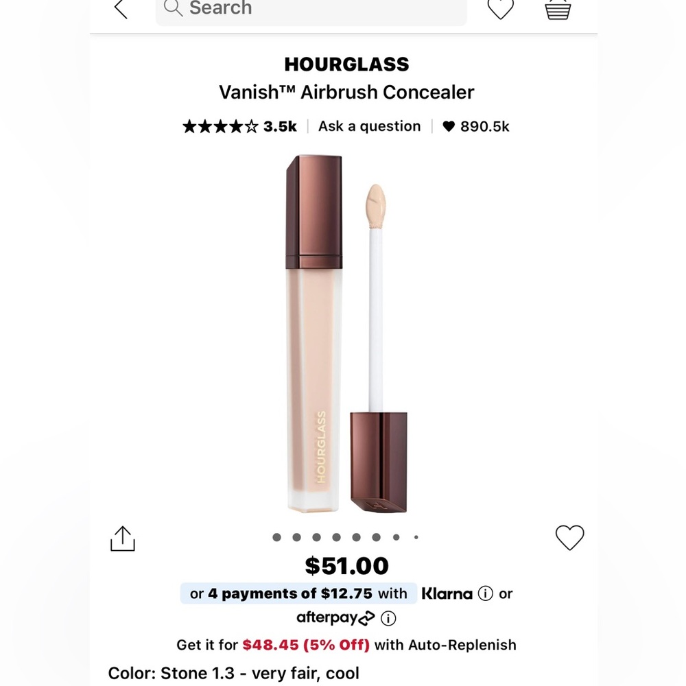 Hourglass Cream Concealer plus choice of elf blush (2 in 1)